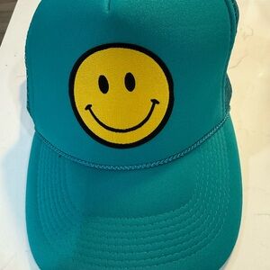 Teal Smiley Face Trucker Hat